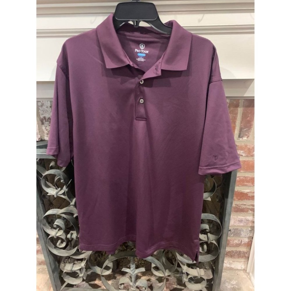 Pro Tour cool play collared shirt, golf, Size large, crimson, maroon (V)